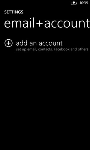 Select "add an account".